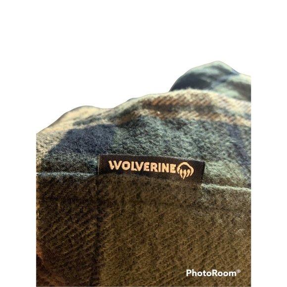 Mens Wolverine Flannel Button Up Shirt, Size Xl Green Plaid - Picture 4 of 4
